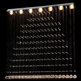 Lámpara colgante de cristal K9, lámpara colgante de alambre, iluminación de techo
