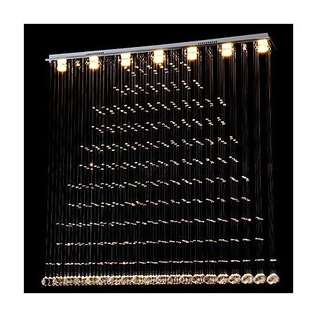 Lámpara colgante de cristal K9, lámpara colgante de alambre, iluminación de techo