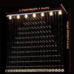 Lámpara colgante de cristal K9, lámpara colgante de alambre, iluminación de techo