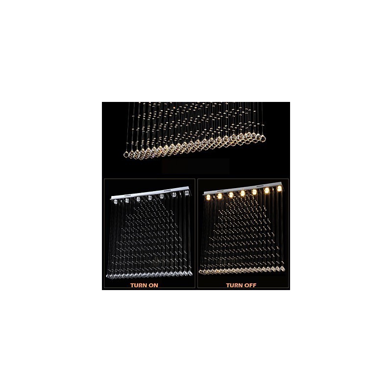 Lámpara colgante de cristal K9, lámpara colgante de alambre, iluminación de techo