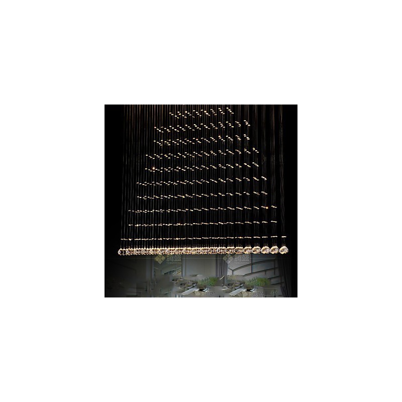 Lámpara colgante de cristal K9, lámpara colgante de alambre, iluminación de techo