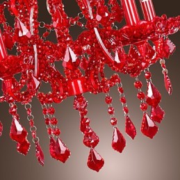 Lámpara de araña moderna contemporánea de metal cromado y cristal