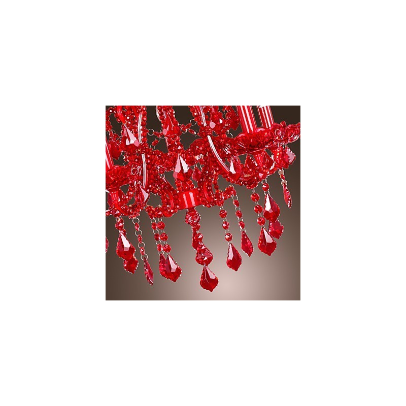 Lámpara de araña moderna contemporánea de metal cromado y cristal
