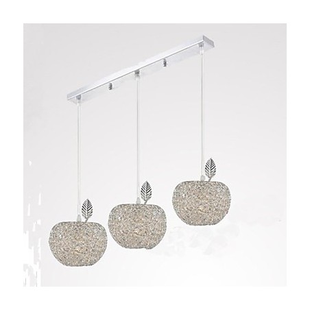 Lámpara de araña de aluminio tejido con tres luces Apple Lámpara de araña de aluminio tejido con tres luces Apple