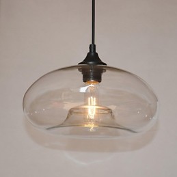 Lámpara colgante moderna de 1 luz con pantalla transparente