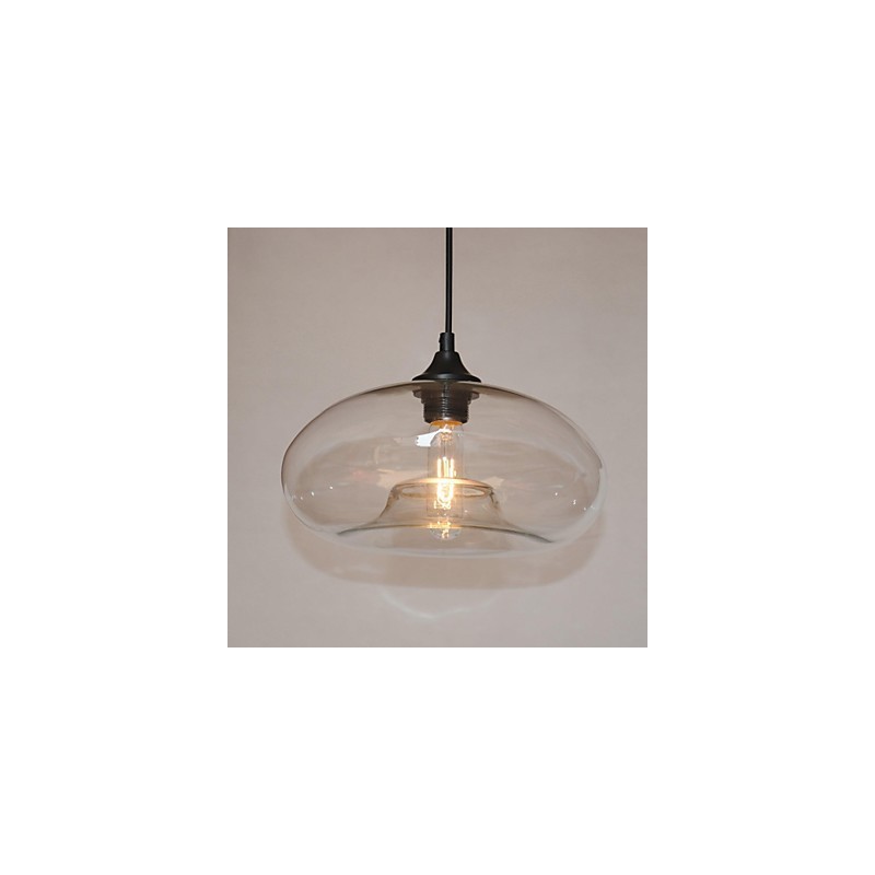 Lámpara colgante moderna de 1 luz con pantalla transparente
