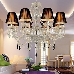 Elegante lámpara de araña de cristal con 8 luces