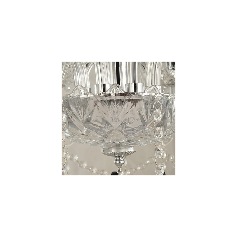 Elegante lámpara de araña de cristal con 8 luces