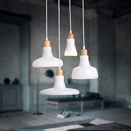 Lámpara colgante creativa de 4 luces con pantalla de hierro