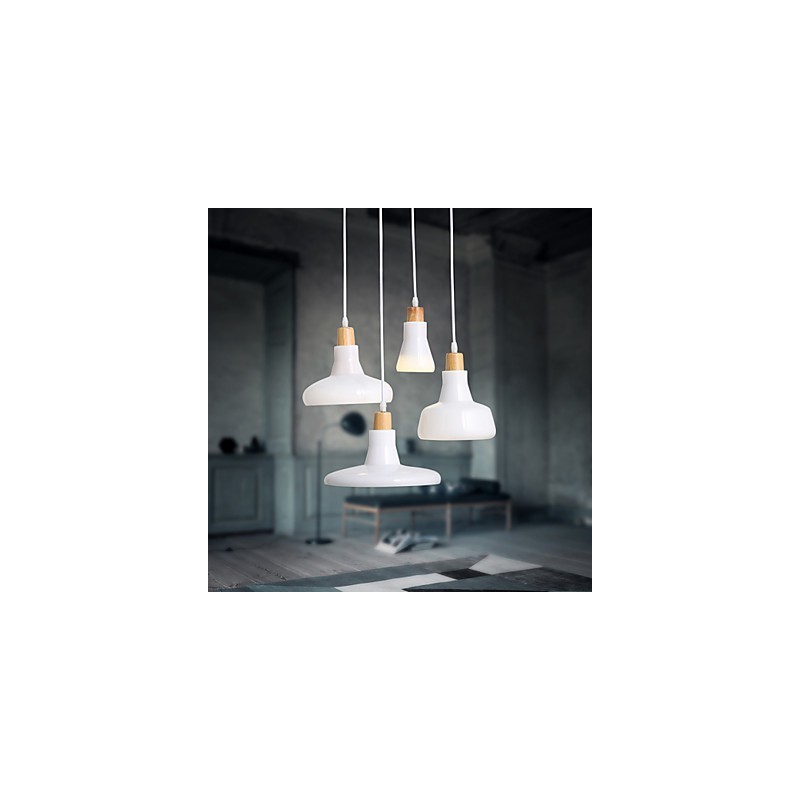Lámpara colgante creativa de 4 luces con pantalla de hierro