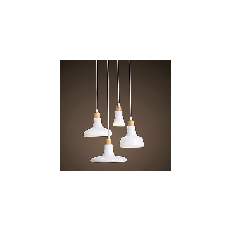 Lámpara colgante creativa de 4 luces con pantalla de hierro