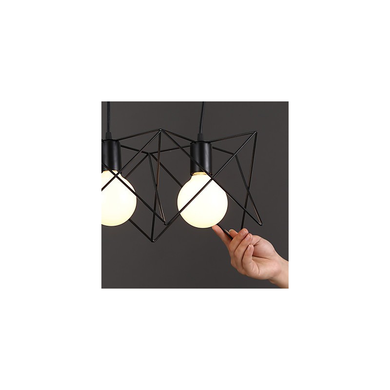 Lámpara colgante de hierro forjado con un solo cabezal, diseño creativo, contemporáneo y contratado