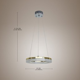 Lámpara colgante de cristal dorada moderna